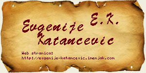 Evgenije Katančević vizit kartica